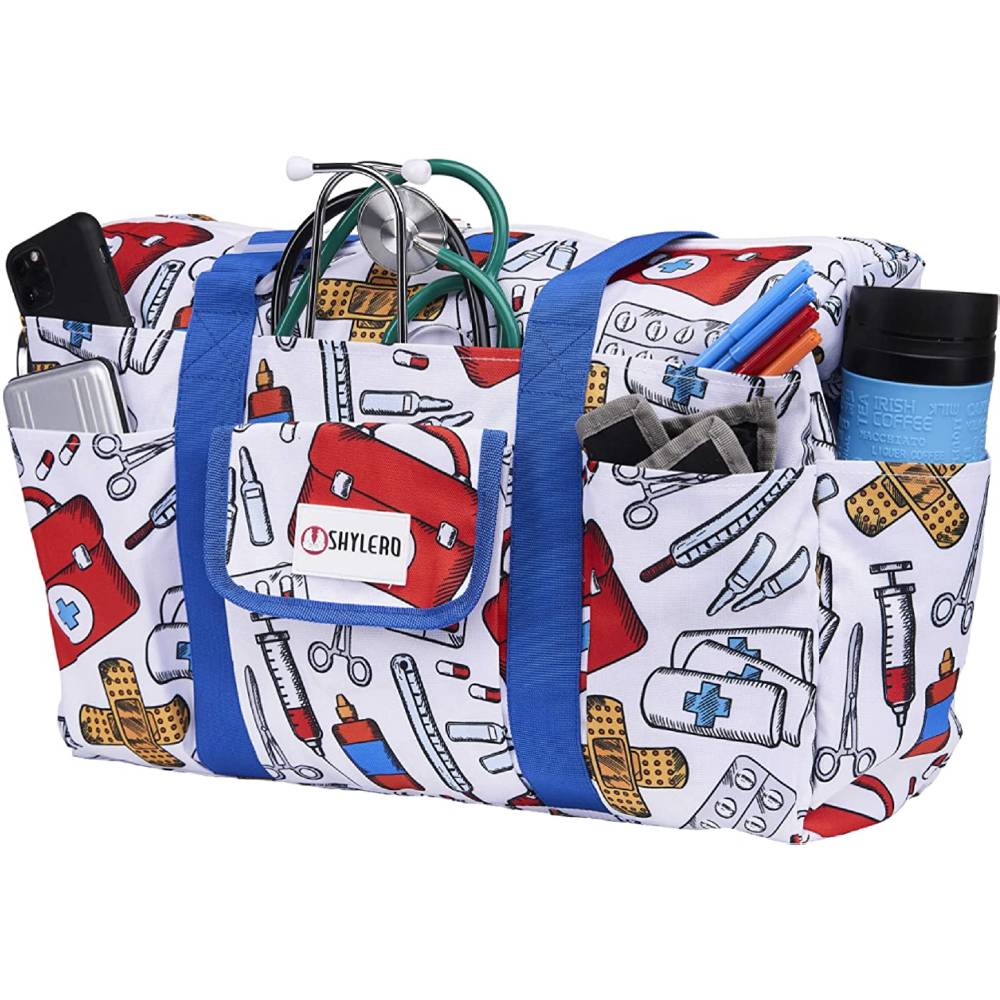 Nurse Bag and Utility Tote - 14 Outside and 7 Inside Pockets - Large and Waterproof Bag | Multiple Colors - PH