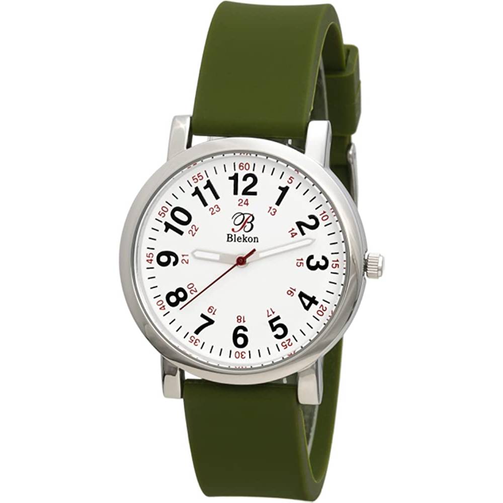 Blekon Original Nurse Watch for Medical Professionals and Students – Various Scrub Colors, Easy Read Dial, Military Time with Second Hand, Silicone Band, 3 ATM Water Resistant - SA
