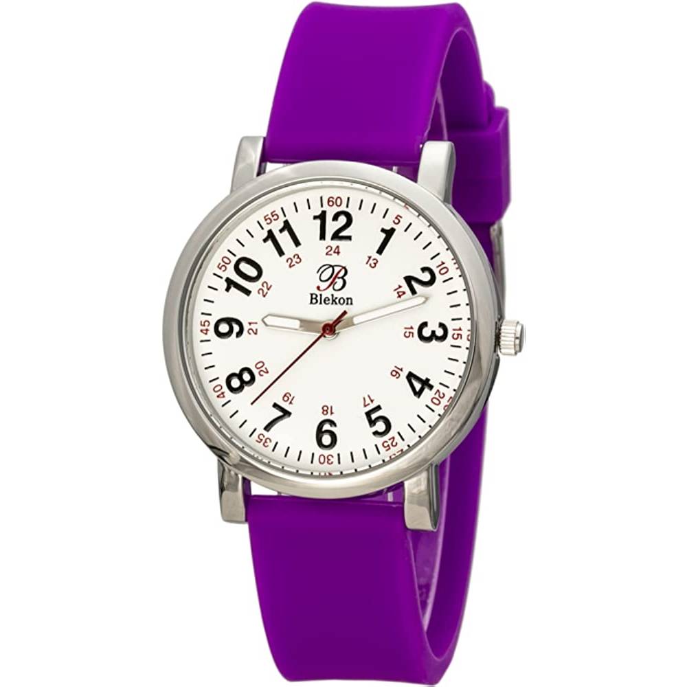 Blekon Original Nurse Watch for Medical Professionals and Students – Various Scrub Colors, Easy Read Dial, Military Time with Second Hand, Silicone Band, 3 ATM Water Resistant - SM