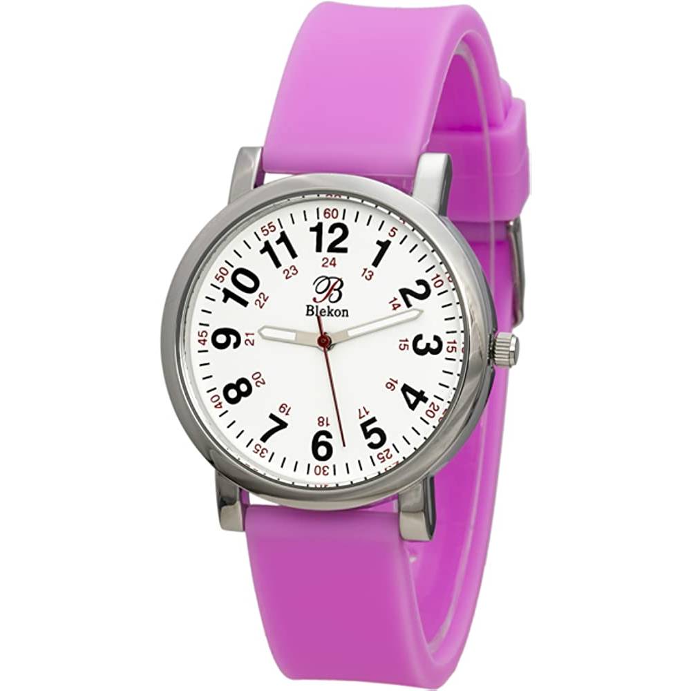 Blekon Original Nurse Watch for Medical Professionals and Students – Various Scrub Colors, Easy Read Dial, Military Time with Second Hand, Silicone Band, 3 ATM Water Resistant - SLL