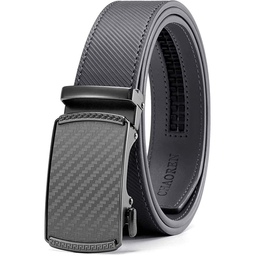 CHAOREN Ratchet Belt for men - Mens Belt Leather 1 3/8" for Casual Jeans - Micro Adjustable Belt Fit Everywhere - ICFG