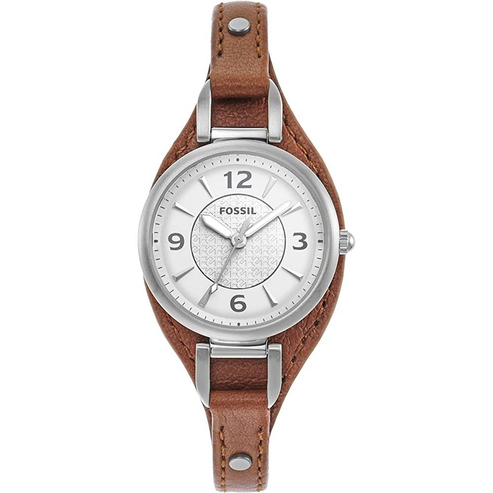 Fossil Women's Carlie Mini Quartz Stainless Steel and Leather Watch - SBC