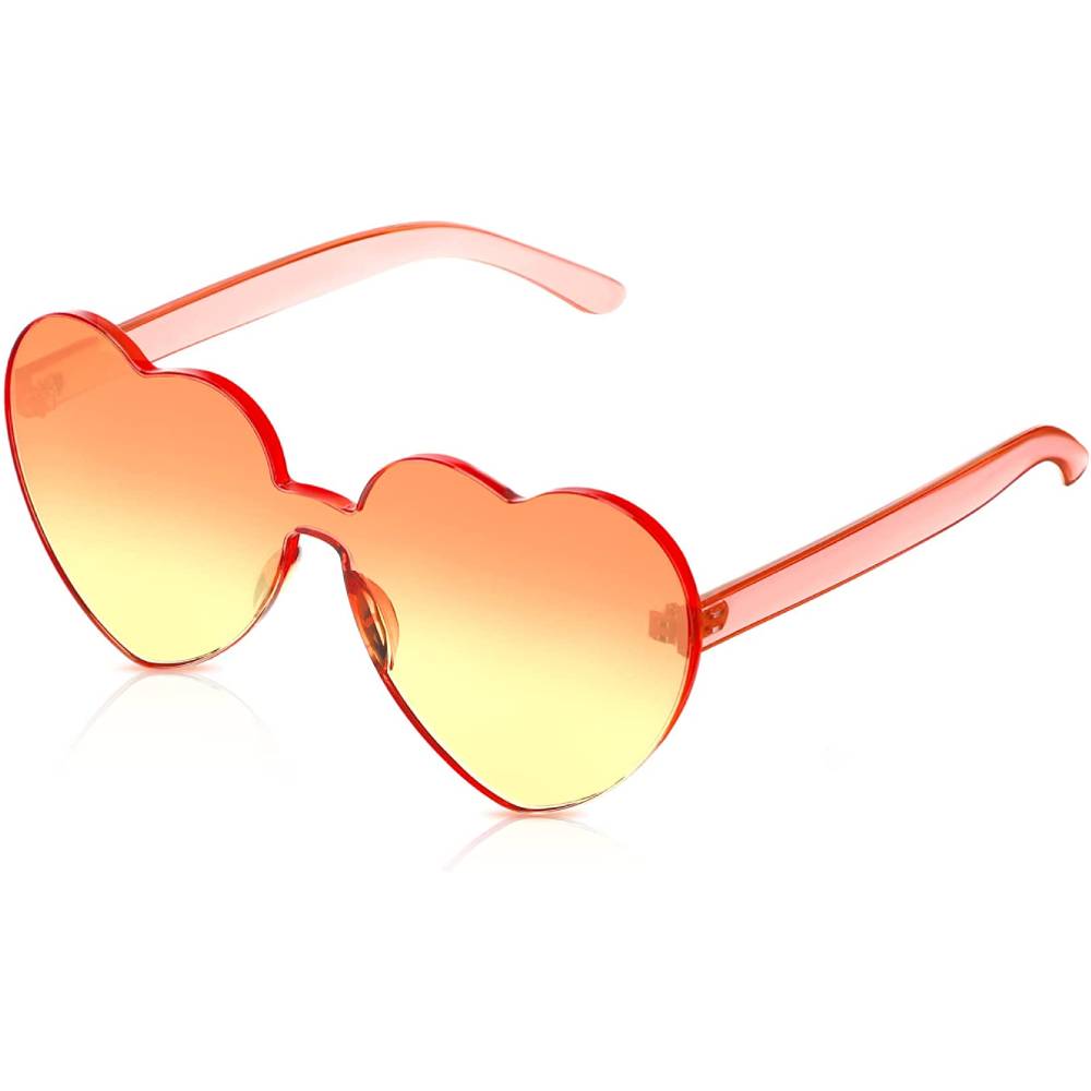 Maxdot Heart Shape Sunglasses Rimless Transparent Heart Glasses Colorful Party Favors | Multiple Colors - RAY