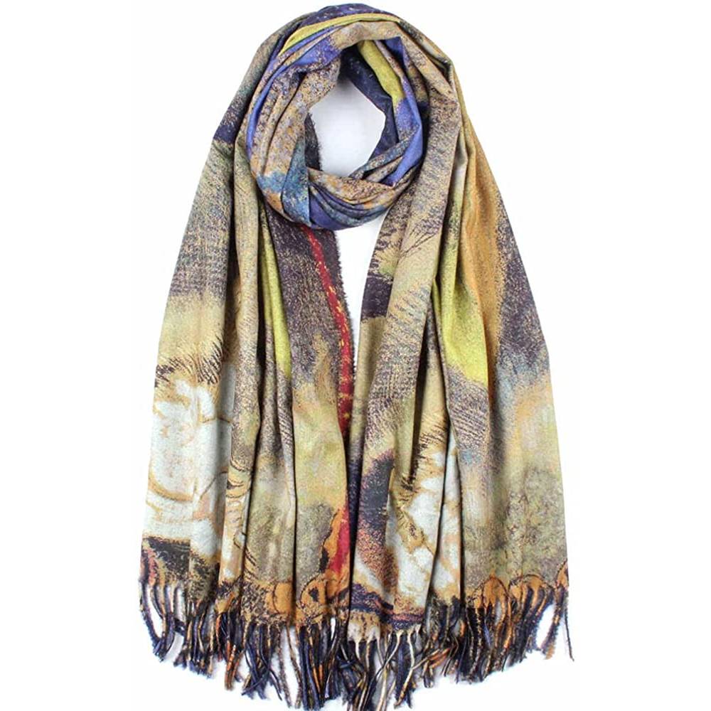 Soft Cashmere Feel Scarf For Women Elegant Art Print Winter Warm Scarves Large Shawl Wrap Monet Klimt Van Gogh Gifts | Multiple Colors - C40