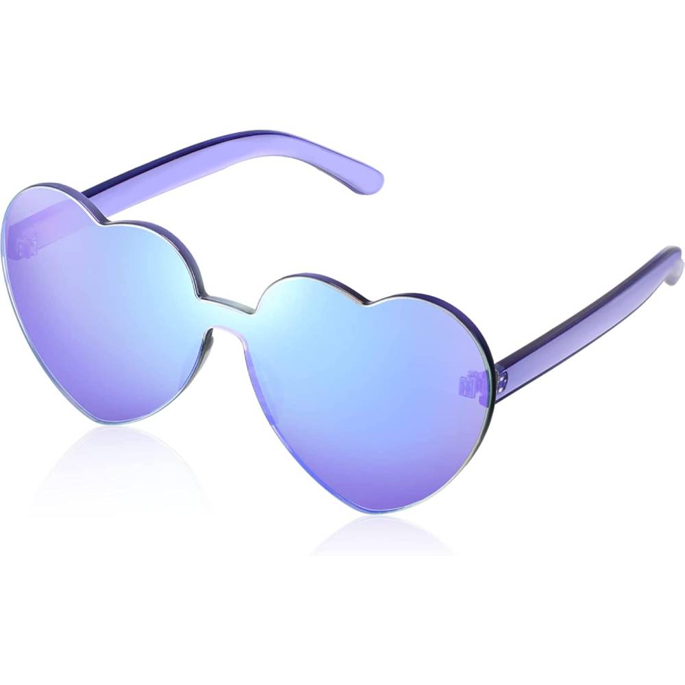 Maxdot Heart Shape Sunglasses Rimless Transparent Heart Glasses Colorful Party Favors | Multiple Colors - HCPU