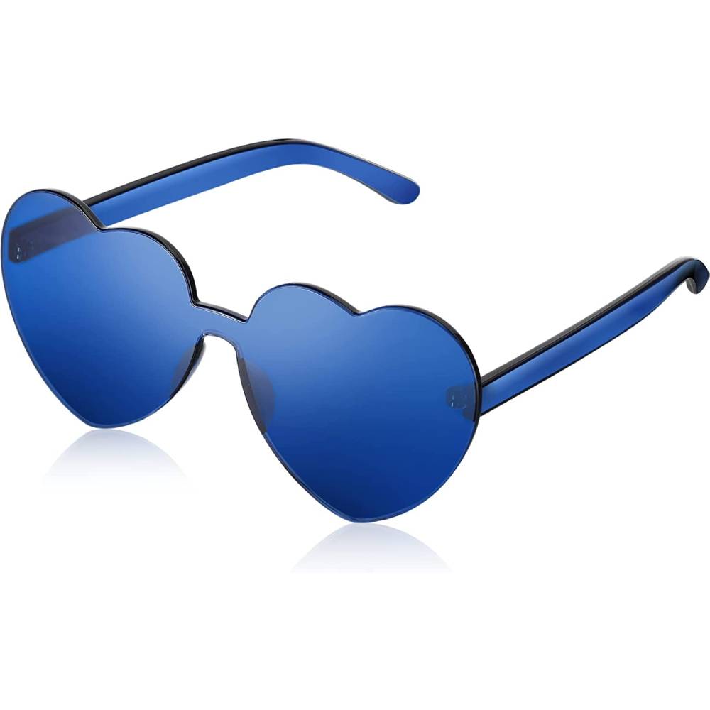 Maxdot Heart Shape Sunglasses Rimless Transparent Heart Glasses Colorful Party Favors | Multiple Colors - DBL