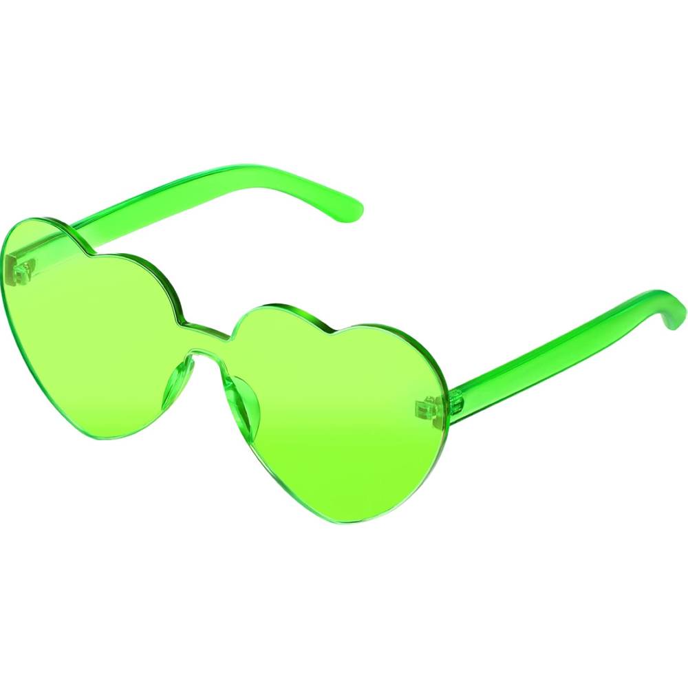 Maxdot Heart Shape Sunglasses Rimless Transparent Heart Glasses Colorful Party Favors | Multiple Colors - FGG