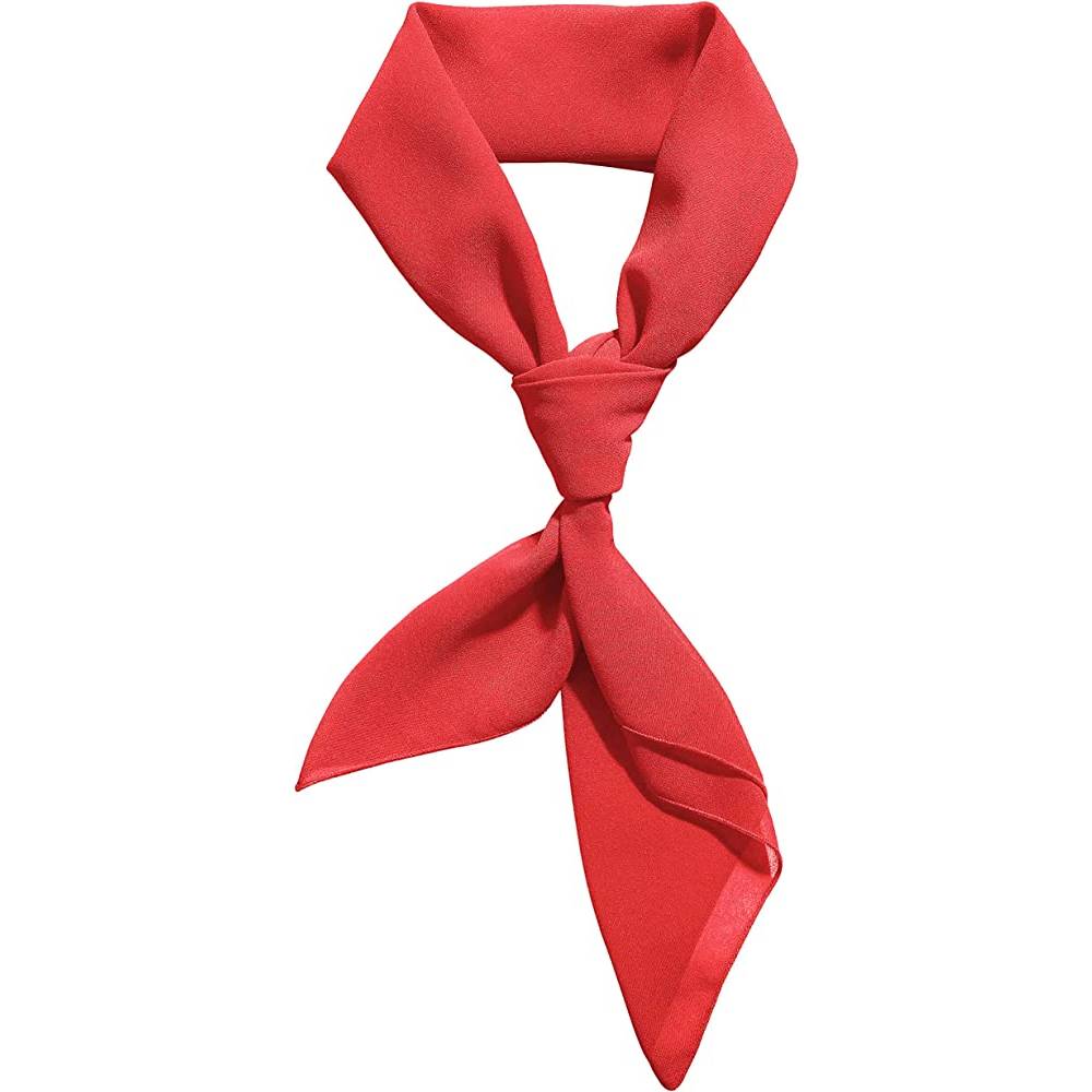 Chiffon Scarf Ribbon Neck Scarf Square Handkerchief 23"x23" 26"x26" 30"x30" | Multiple Colors and Sizes - R