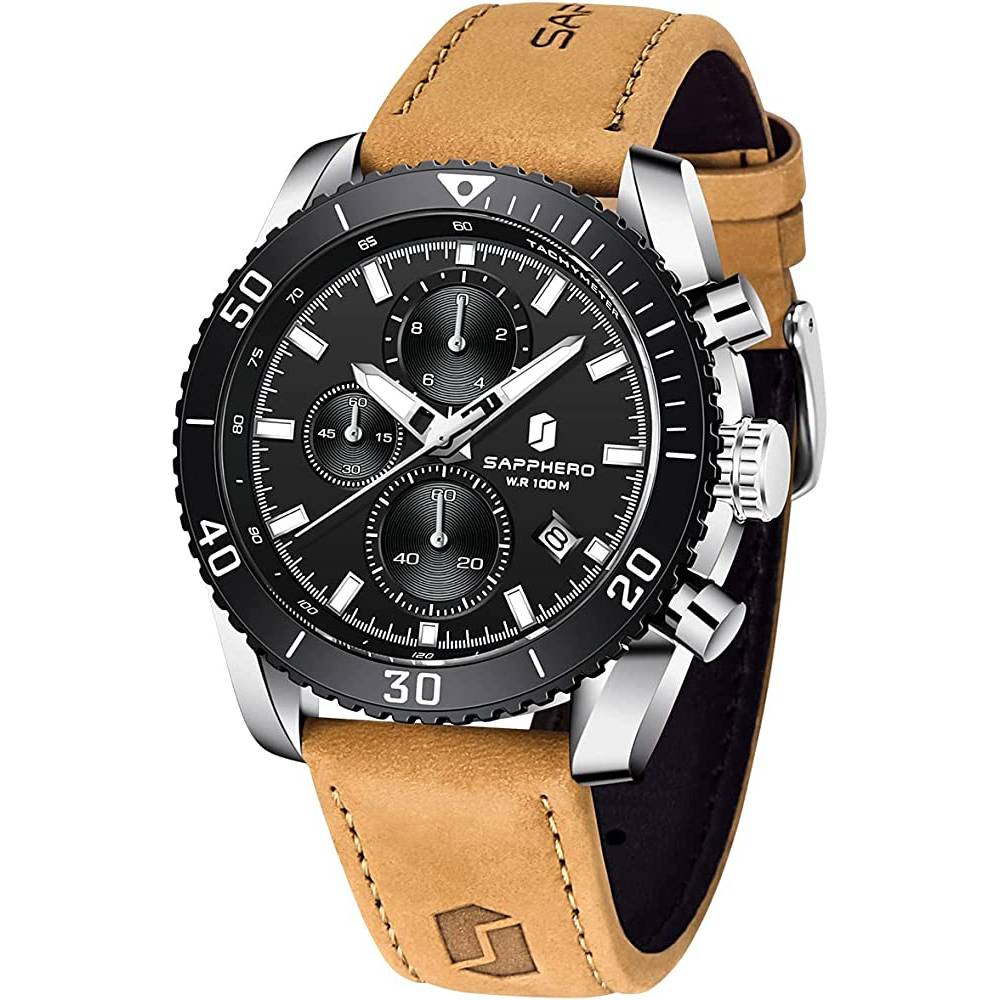 Mens Watches BY BENYAR Chronograph Analog Quartz Movement Stylish Sports Designer Wrist Watch 30M Waterproof Elegant Gift Watch for Men | Multiple Colors - BRSIB