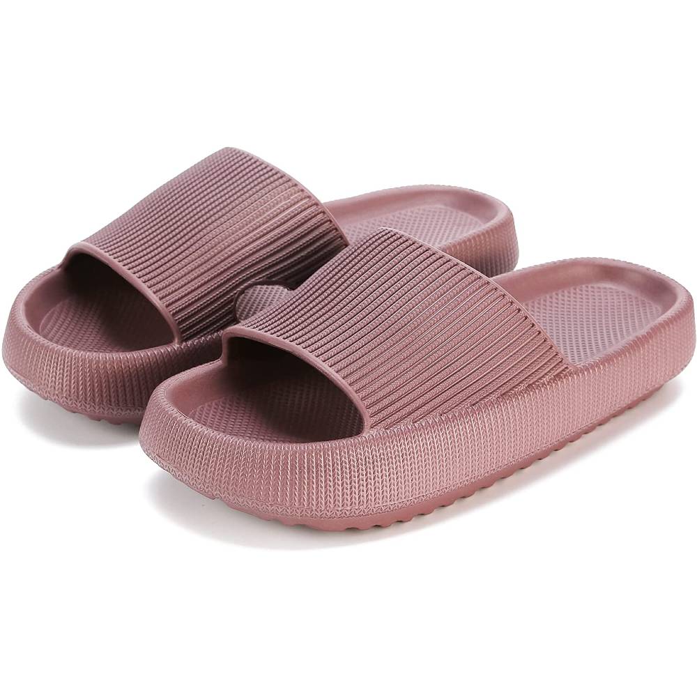 Cloud Slippers Slides for Women and Men, Massage Shower Bathroom Non-Slip  Quick Drying Open Toe Super Soft Comfy Thick Sole Home House Cloud Cushion  Slide Sandals for Indoor & Outdoor Platform Shoes 