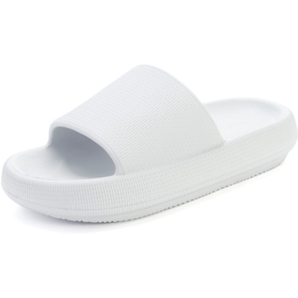 BRONAX Cloud Slippers for Women and Men | Pillow Slippers Bathroom Sandals | Extremely Comfy | Cushioned Thick Sole - WH