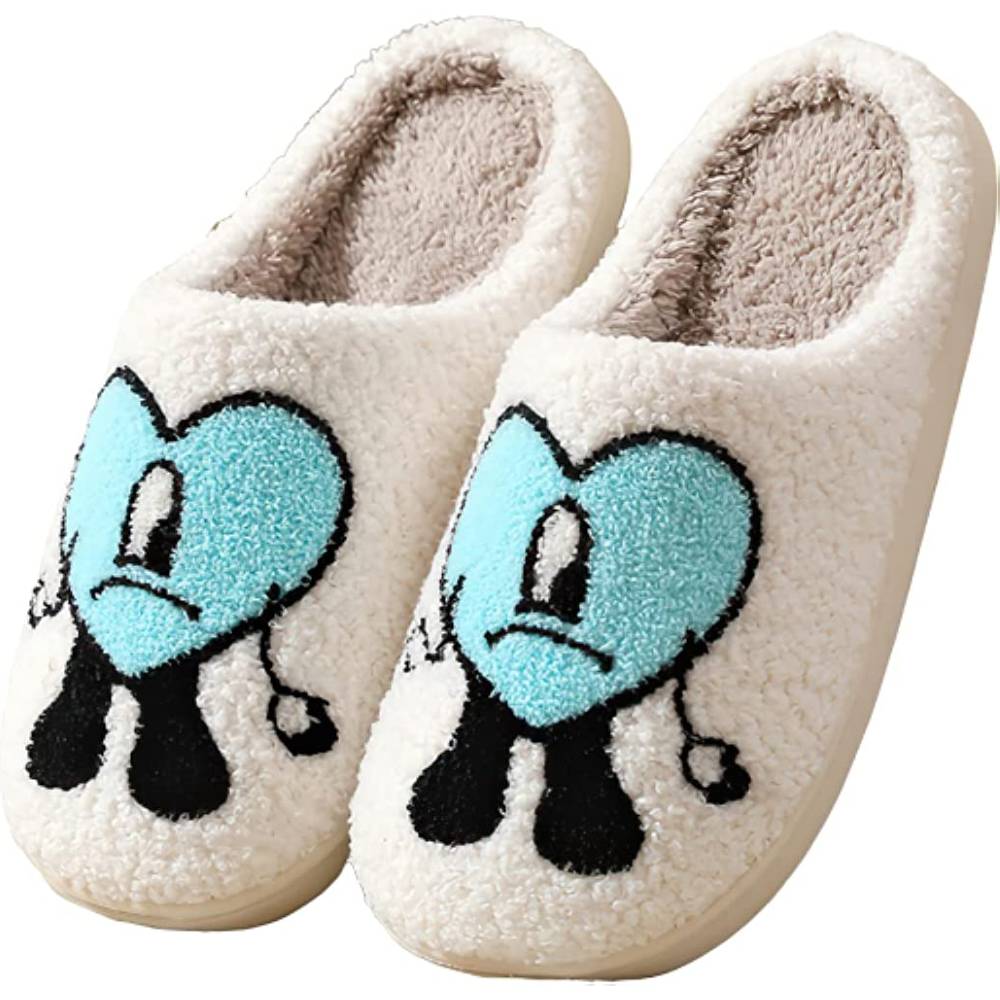 Bad Bunny Slippers for Women Keep Warm Couples Slides Home Slippers Soft Scuff Slip on Anti-Skid Sole Slip-on Slipper for Indoor Outdoor - Multiple Colors and Sizes