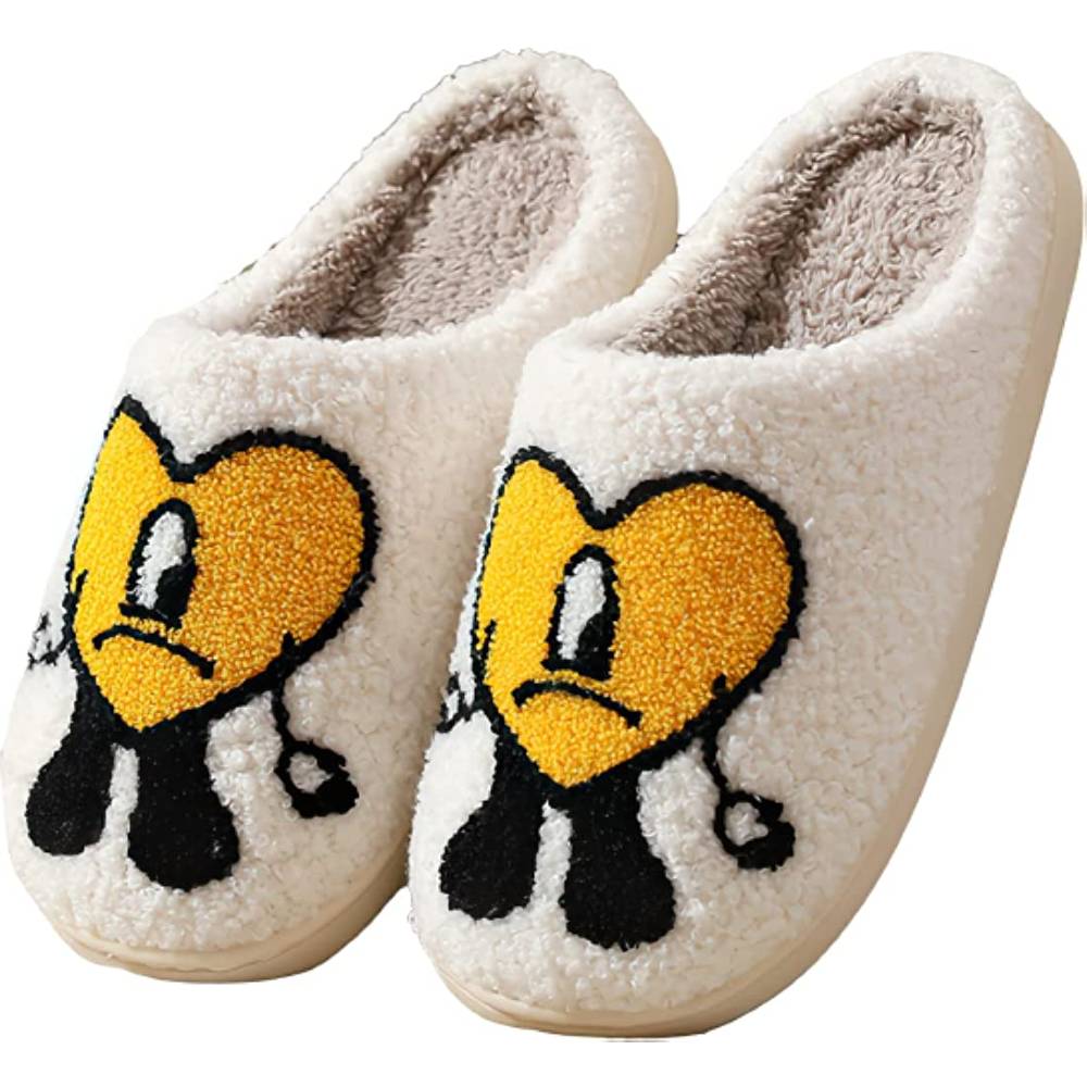 Bad Bunny Slippers for Women Keep Warm Couples Slides Home Slippers Soft Scuff Slip on Anti-Skid Sole Slip-on Slipper for Indoor Outdoor - Multiple Colors and Sizes