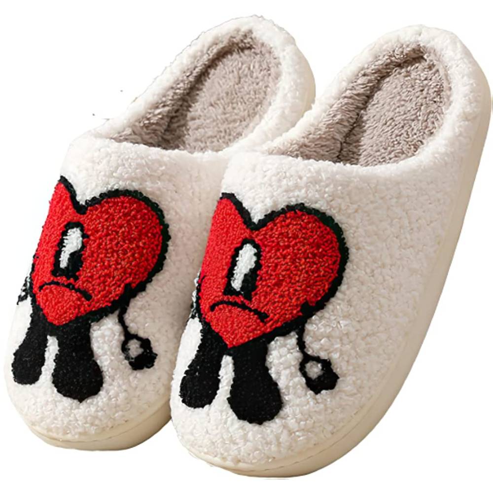 Bad Bunny Slippers for Women Keep Warm Couples Slides Home Slippers Soft Scuff Slip on Anti-Skid Sole Slip-on Slipper for Indoor Outdoor - Multiple Colors and Sizes