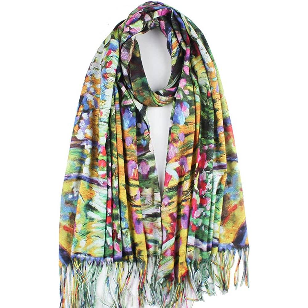 Soft Cashmere Feel Scarf For Women Elegant Art Print Winter Warm Scarves Large Shawl Wrap Monet Klimt Van Gogh Gifts | Multiple Colors - C51