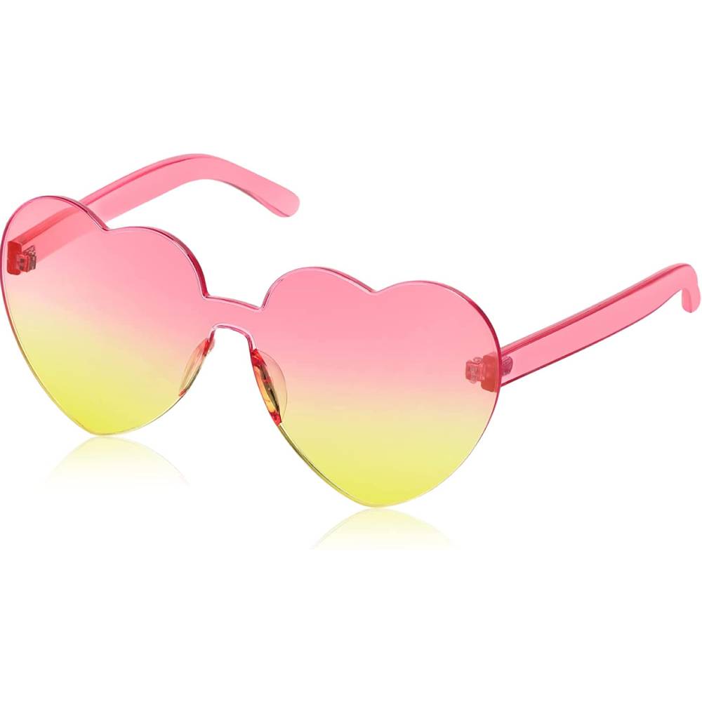 Maxdot Heart Shape Sunglasses Rimless Transparent Heart Glasses Colorful Party Favors | Multiple Colors - PKY