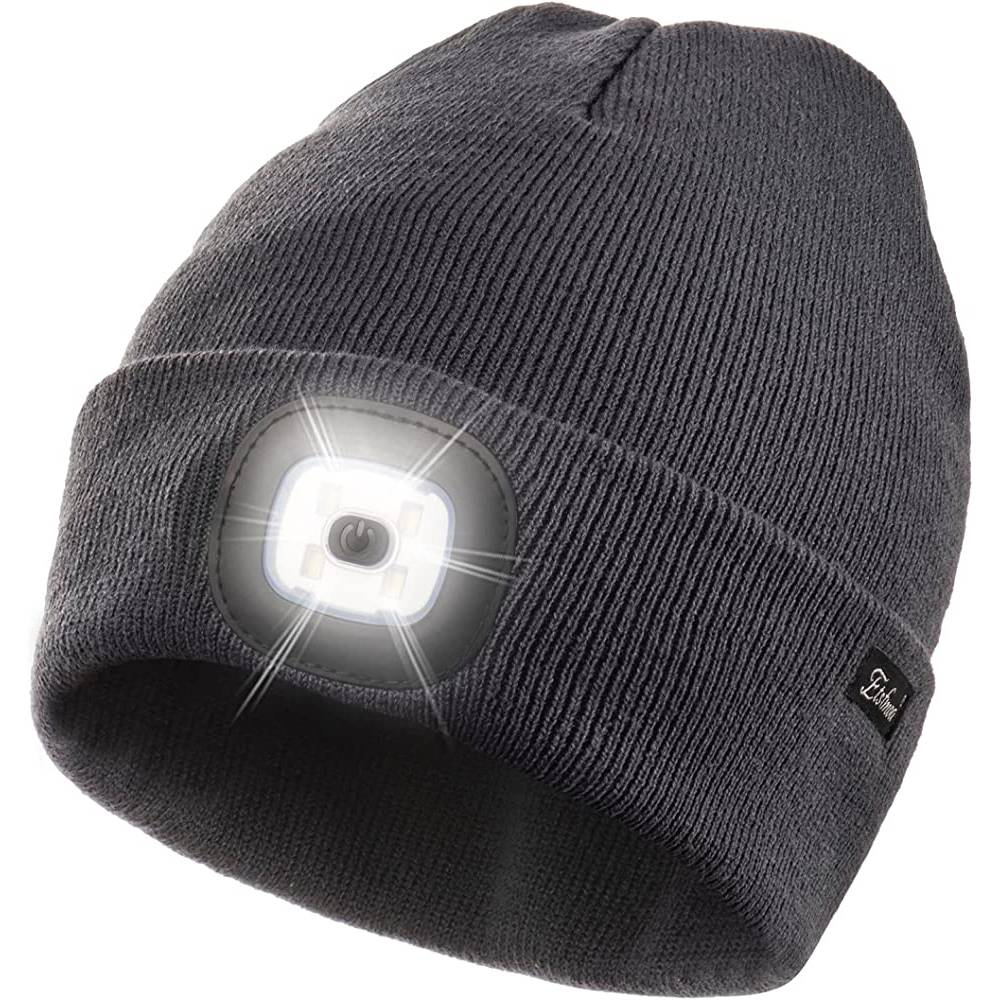 Etsfmoa Unisex Beanie Hat with The Light Gifts for Men Dad Father USB Rechargeable Caps | Multiple Colors - DRG